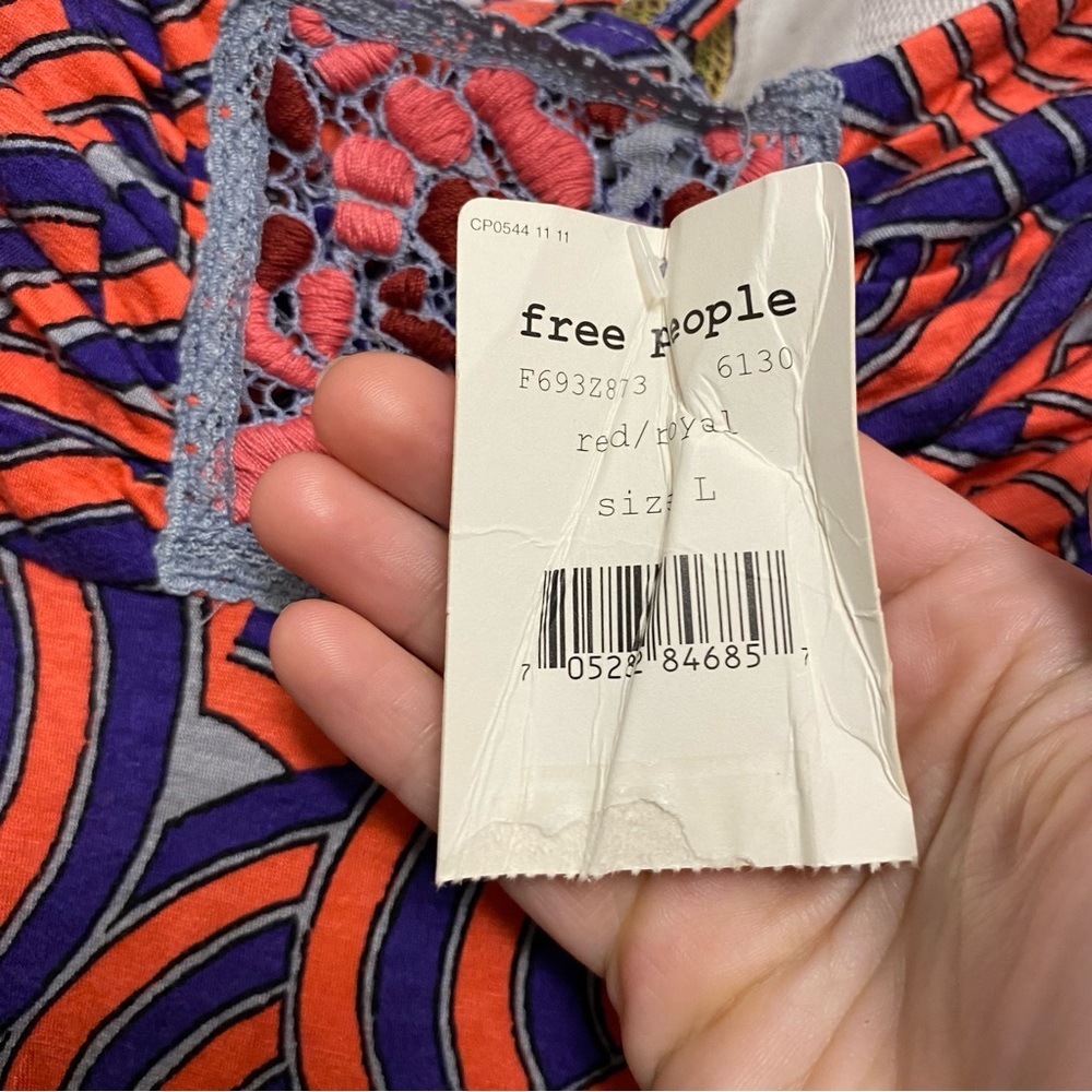 Free People Blue and orange red Mini Dress - Picture 5 of 16